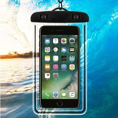 China Universal PVC Premium Simplicity PVC Bag Ocean Bag Package Bag Waterproof Luminous Clear Phone Protector Dry Bag For Mobile Phone for sale