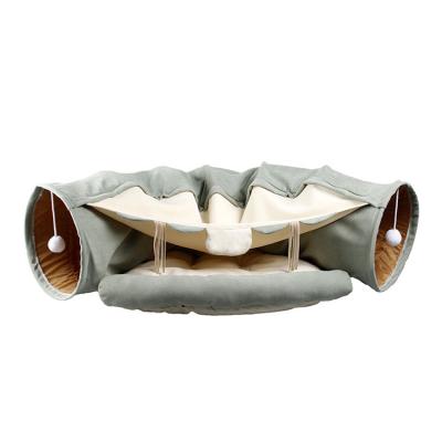 China Interesting Attractive Viable Brown High Quality Cotton Plush Felt Cat Tunnel for sale