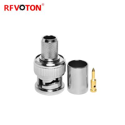 China audio & RF Video Male Plug Crimp BNC Coaxial Connector For rg6 Cable for sale