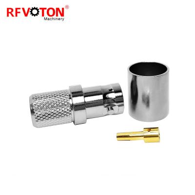 China RF Communication Coaxial Female Plug Crimp BNC Connector For RG214 Cable D for sale