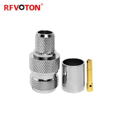 China RF Crimp N Type Female Jack Straight RF Coaxial Connector For RG8 Coaxial Cable for sale