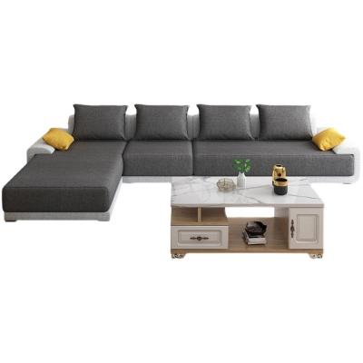 China Nordic simple living room sofa convertible sofa apartment size fabric technology furniture combination modern light luxury set for sale