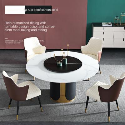 China The Other Italian Minimalist Rock Panel Dining Table Round Modern Minimalist Apartment Small Light Luxury Dining Table And Chair Household for sale