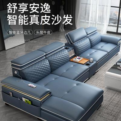 China Sofa Bed Lightweight Luxury Leather Sofa Top Layer Whip Living Room Height Apartment Function Brand Sofa Nordic Simple Modern Lounge Chair for sale