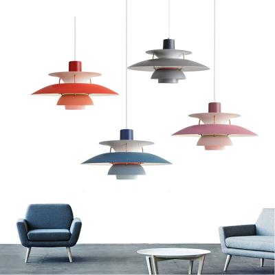 China Modern Design Pendant Light Denmark Color Lotus Shape Led Suspend Lamp for Living Room Living Room Foyer Lighting Fixture for sale