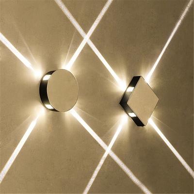 China Modern Creative Round Cross Star Aluminum Alloy Square and Wall Light Led Lamp for Hotel Bedside Aisle Aisle Corridor Stair Living Room for sale