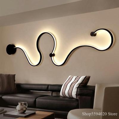 China Modern Long Modern LED Strip Snake Wall Lights For Living Room Bedroom Wall Lamp Decor LED Outdoor Wall Sconce Home Lighting for sale