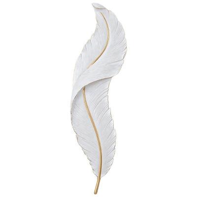 China Modern Decoration Modern Feather Sconce Indoor Resin Wall White Lighting Light for Bedroom Living Room Bedside Small Indoor Scandinavian Style Sconce Luxury Lamp for sale