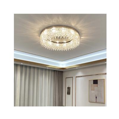 China Exterior Mounted Bedroom Lighting Modern Nordic Ceiling Iron Crystal Material Chrome Color Ceiling Light for sale