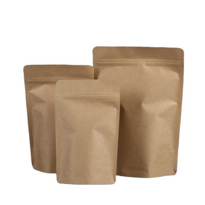 China Recycled Materials Factory Wholesale Custom Printed Coffee Tea Stand Up Food Grade Manufactures Kraft Bag Paper for sale