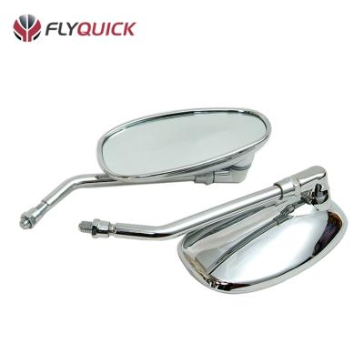 China ABS With Top Quality Plating FLYQUICK 10mm Motorcycle Engine Racing Chrome Side Mirror for sale