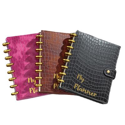 China RINGNOTE Gift My Leather Planner Disc Bind A5 Planner Buckle Custom Printing Loose Leaf Detachable Ring for sale