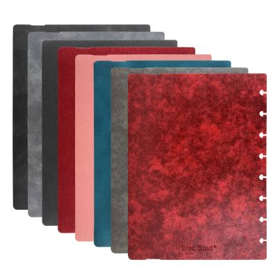 China 2022 Disc Bind Custom A5 Hardcover Book A6 Hardcover Book Traveler Marble Leather Cover Elegant Marble Leather Cover for sale