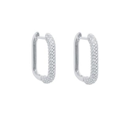 China Trendy border hot silver S925 zirconia earring tide women's shiny earrings for sale