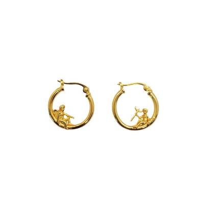 China Fashion Devil and Angel TRENDY S925 Explosive Silver and Gold Plated Stud Earrings for sale