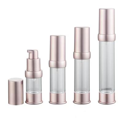 China 10ML15ML20ML30ML Cosmetic Bottle 10ML15ML20ML30ML Transparent Body Rose Clear Body Cosmetics Plastic Airless Silvery Bottle Eye Cream Cap Lotion Bottle Customized for sale