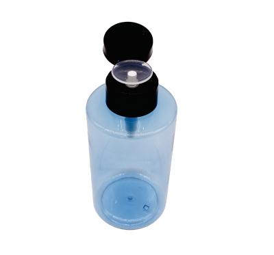 China 500ML Nail Pump Bottle Plastic Nail Polish Remover Eye Makeup Remover Bottle Plastic Blue Cosmetic Wholesale Skin Cosmetic for sale