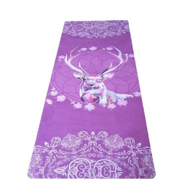 China Washable Suede 1mm Folding Recycled Eco Friendly Natural Rubber Suede Yoga Mat for sale