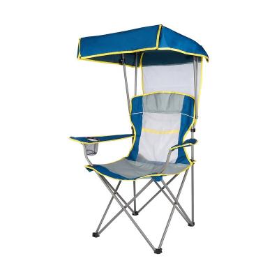 China Modern Foldable Light Canopy Super Durable Camping Chairs With Umbrella And Cup Holder For Fishing And Beach Camping Folding Chair for sale