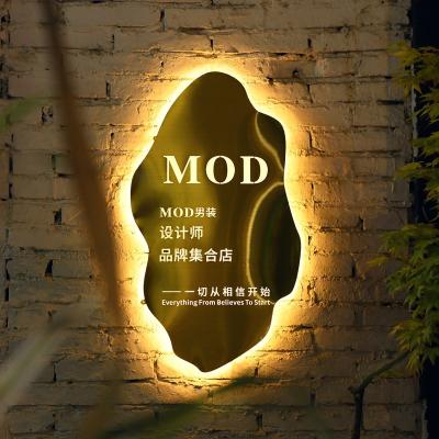 China Stainless Steel Shop Front Sign Metal Advertising Customized Wall Decor Hollow Out Light Box Backlit Sign Led Light for sale