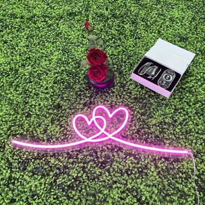 China Eco-Friendly Art Decorative Drop Shipping Heart Shaped Neon Led Sign For Bedroom Wall Girls Gift Birthday Valentine's Day Party Supplies for sale