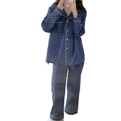 China 2022 new QUICK DRY cotton yarn double layer spring clothes soft home casual pajamas long sleeve suit women for sale