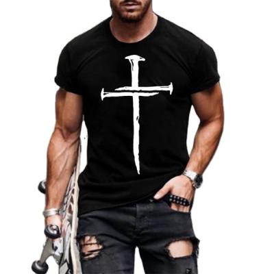 China Anti-Wrinkle New Fashion Stretch T-shirt Fitness Custom Printing Summer Plus Size Mens Summer T-shirts for sale