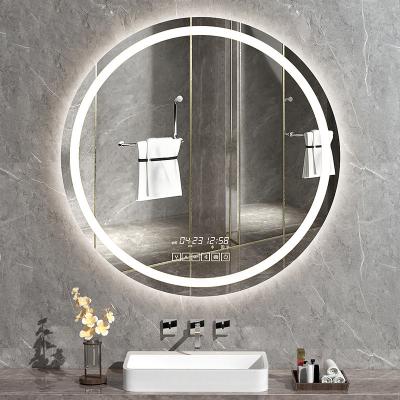 China Bathroom LED Mirror Light Round Vanity LED Makeup Magnifying Mirror with Stainless Steel or Matel Frame for Optional for sale