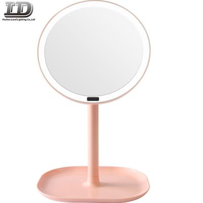 China Adjustable Rechargeable Portable Touch Magnification White Smart Led Makeup Mirror for sale