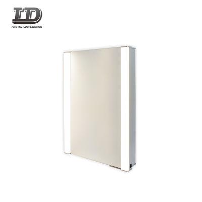 China New design stainless steel led light frame sheving led lighted bathroom mirror cabinet for sale