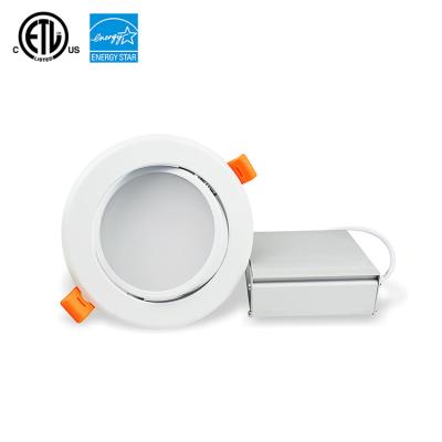 China Modern ETL 4 Inch 6 Inch Recessed Round LED Gimbal Downlight With Junction Box for sale