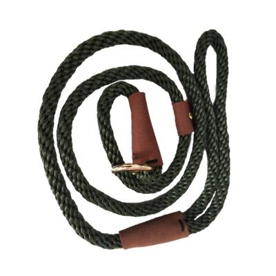 China Dogs Latest Style Premium Polypropylene Pet Rope Green Solid Braided Dog Leash for sale