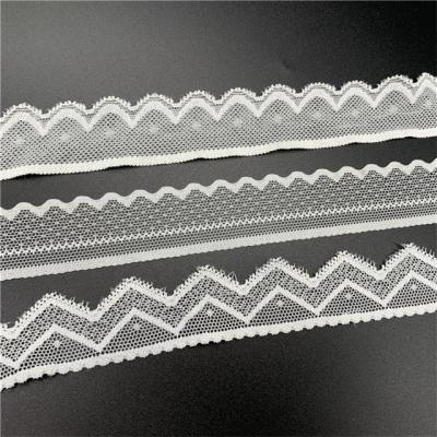 China Hot Selling Floral Nylon Sheer Elastic Lace Trimmings 25MM-28MM Elastane Elastic Lace Trimmings For YOGA Underwear for sale