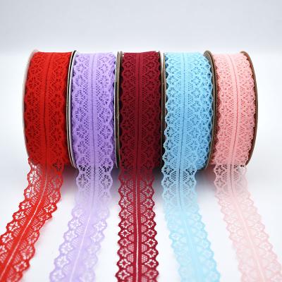 China New Arrival 3 Cm Width Sustainable Gift Decoration Ribbon Woven Edge Lace Ribbon Roll for sale