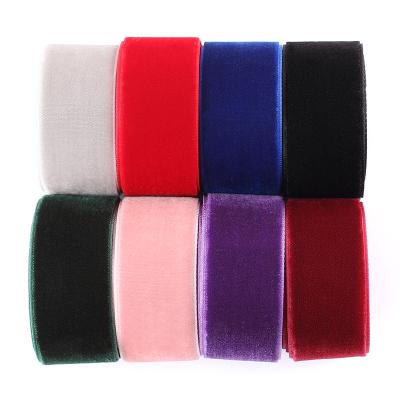 China DM Sustainably Selling 49 Colors Velvet Ribbon 25MM*25Y For Gift Wrapping, Card Making, Wedding Accessories And DIY for sale