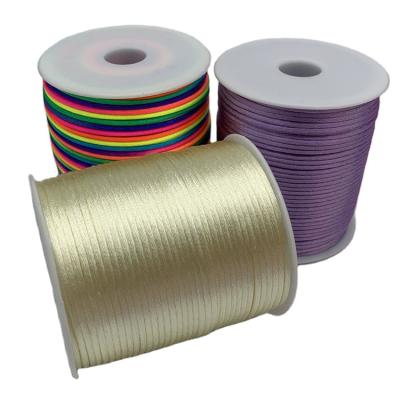 China High Tenacity Bobby Tiny Cord 2MM DIY Colorful Satin Cord for sale