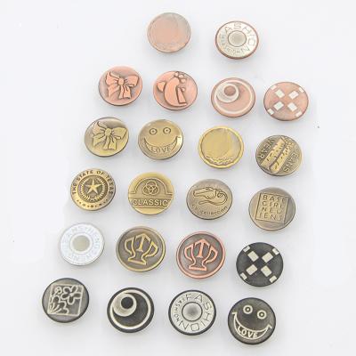 China Other Copper Jeans Button 17MM Embossed Jeans Button for sale