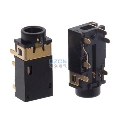 China PJ3A57 PCB Earphone Jack Socket Connector With Copper Shell 5pin Insert Diameter 3.5mm For PCB for sale