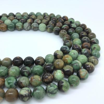 China DIY Jewelry Making Natural Green Opal Gemstone Loose Round 6/8/10/12mm Beads Natural Green Imported From Africa Opal Beads for sale