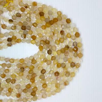 China Crystal Loose Beads Stone Beads Wholesale Natural Citrine Crystal Beads DIY Beads Bracelet Necklace Earrings for sale