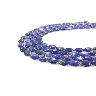 China Pleochroic / Pleochroism 10 x 14mm Teardrop Shape Natural Gem Blue Sodalite Stone Beads Beaded Gem Jewelry Making for sale