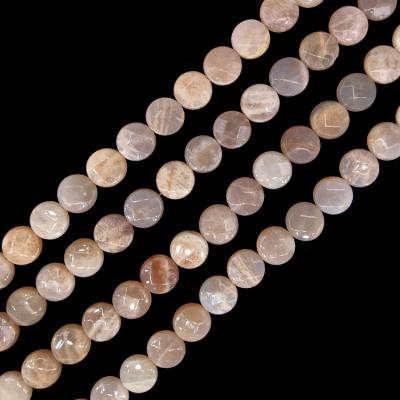 China Pleochroic / Pleochroism 15mm Love Beads Wholesale Natural Stone Coin Sunstone Round Faceted Beads For Jewelry Making DIY Bead Bracelets for sale