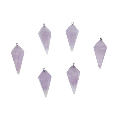 China Natural Pleochroic / Pleochroism Feldspar Amethyst Teardrop Faceted Pendulum Crystal Hexagonal Pointed Reiki Chakra Gemstone Rock for sale