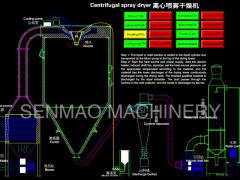 Centrifugal spray dryer (water film dedusting)