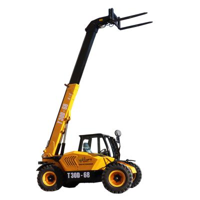 China Construction Material Stores 4X4 Drive 6.8 Meter Height Telehandler Wheel Lift Telescopic Loader With Agriculture Bucket for sale