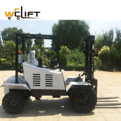 China Building Material Shops 1.2-1.5ton Rough Terrain Forklift Four Wheel Drive For Agricultural Machinery for sale