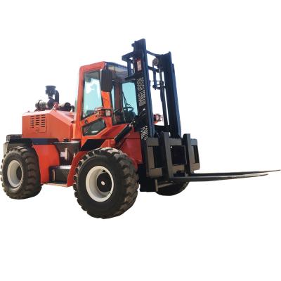 China Building Material Stores 4x4/4 Wheel Steering Forklift 3.5-5ton for sale
