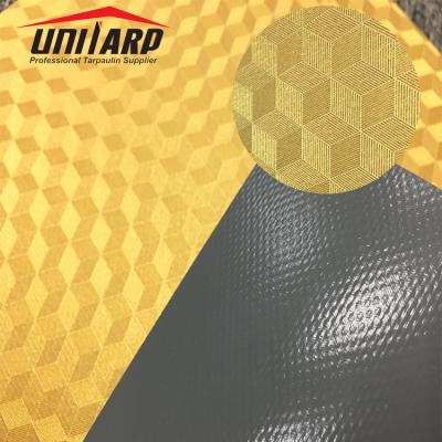 China New Water Resistant Pattern Diamond 3D Skidproof PVC Coated Embossing Fabric Covering for sale