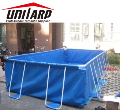 China PVC 1000*1000D Reusable Vinyl Tarpaulin Portable Fish Pond for sale