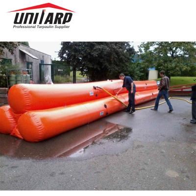 China Water Resistant PVC Tarpaulin Inflatable Dam Water Dam Tarpaulin PVC Around The House To Prevent Flooding for sale